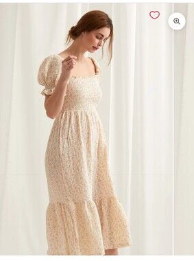 Nothing Fits But Sakura Peach Floral Muslin Cotton Dress